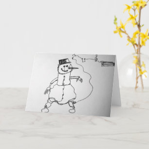 Musikalisches Schneemann-Kunstposter Karte