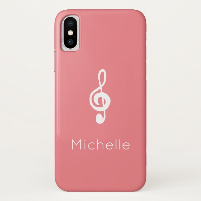 Musikalisches Symbol Treble Clef Pink Case-Mate iPhone Hülle (Rückseite)