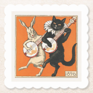 Musikalisches Tanzkaninchen und Katze Untersetzer