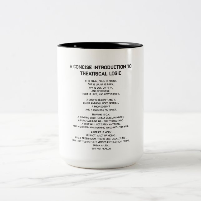 Musikalisches Theater Theater-Logik-lustiges Zweifarbige Tasse (Mittel)
