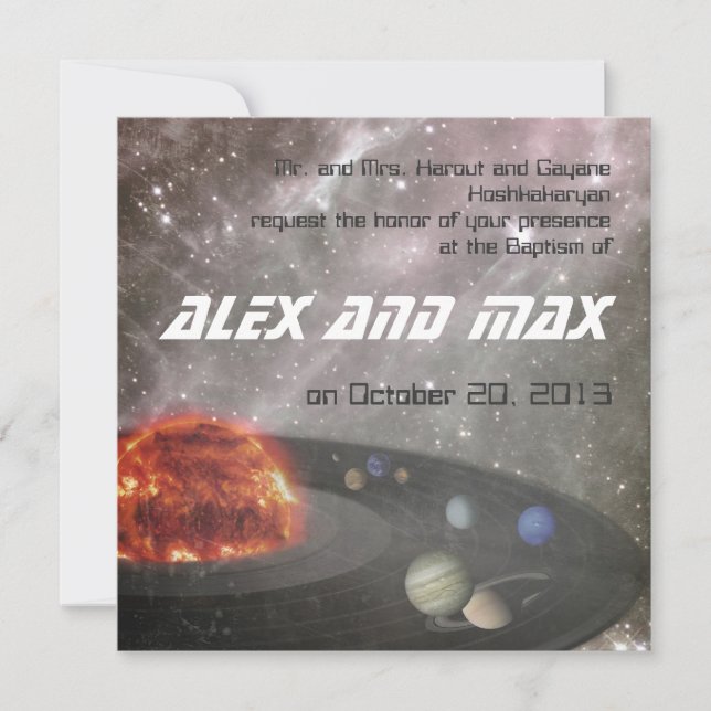 Musikalisches Universum - Taufe Einladung (Vorderseite)