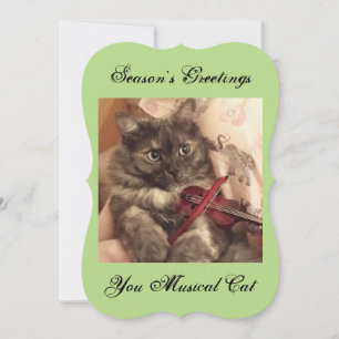 Musikalisches Weihnachtsgrüße-Katzencard von RoseW Feiertagskarte