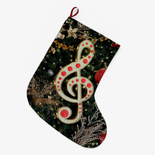 Musikalisches Weihnachtsstrumpf-Design Großer Weihnachtsstrumpf