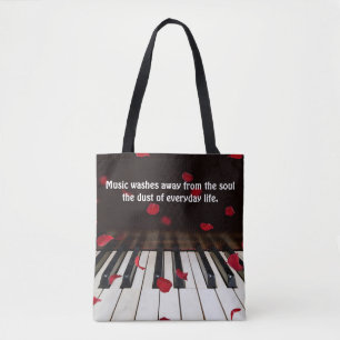 Musikangebot auf der Piano Keys Tote Tasche