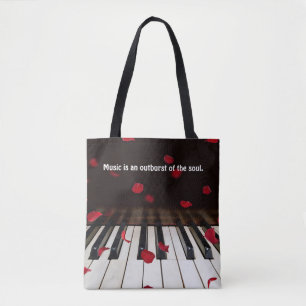 Musikangebot auf der Piano Keys Tote Tasche