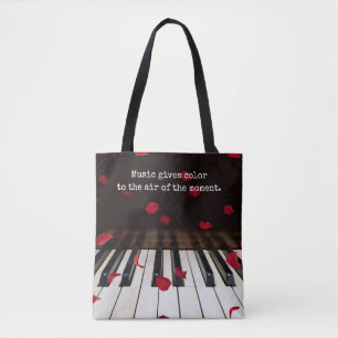 Musikangebot auf der Piano Keys Tote Tasche