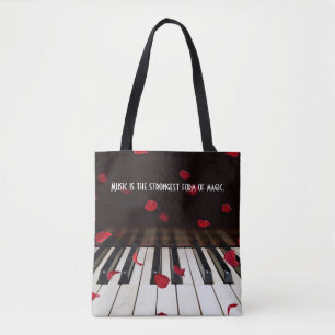 Musikangebot auf der Piano Keys Tote Tasche