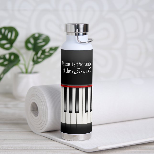 Musikangebot auf Klaviertasten Trinkflasche (Yoga)