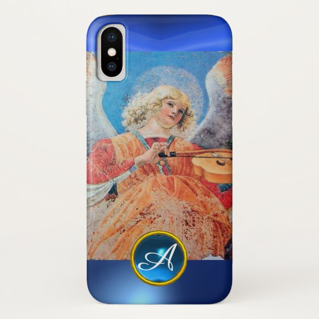 MUSIKANGEL, Blue Saphir Monogramm Case-Mate iPhone Hülle (Rückseite)