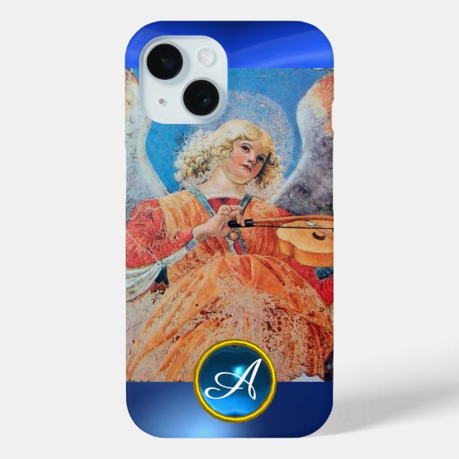 MUSIKANGEL, Blue Saphir Monogramm Case-Mate iPhone Hülle (Rückseite)