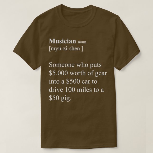 Musikanisch lustige Definition weiße Version T-Shirt (Design vorne)