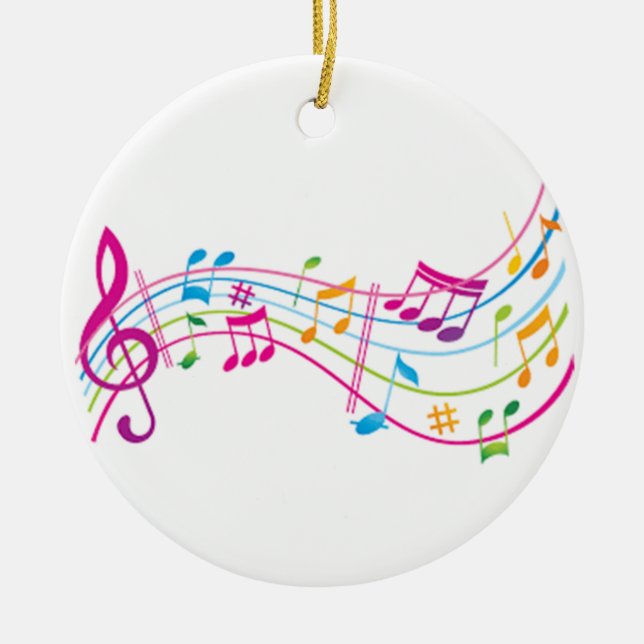 "MUSIKANISCHE ANGABEN IN FARBE" KERAMIK ORNAMENT (Vorne)