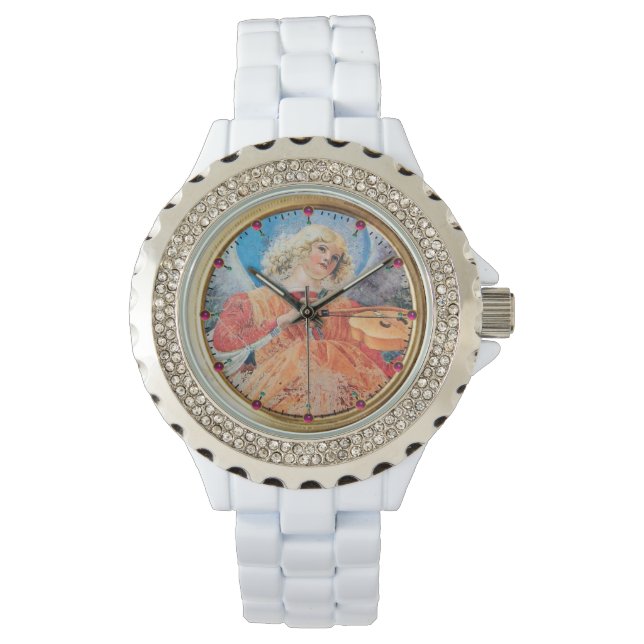 MUSIKANISCHE ANGEL / PINK AMETHYST GEMS ARMBANDUHR (Vorderseite)