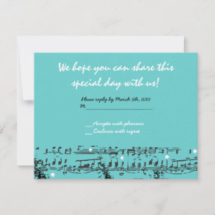 MUSIKANISCHE ANMERKUNGEN & STARS Bar Bat Mitzvah E RSVP Karte