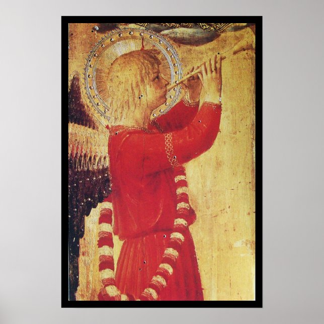 MUSIKANISCHES ANGEL IN ROT UND GOLD POSTER (Vorne)