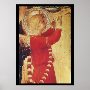 MUSIKANISCHES ANGEL IN ROT UND GOLD POSTER