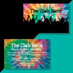 Musikband Coole Menge Club Design Visitenkarte