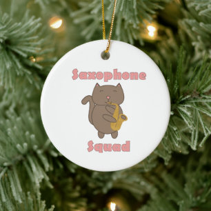 Musikband Kitty Saxophon Squad Personalisieren Keramik Ornament