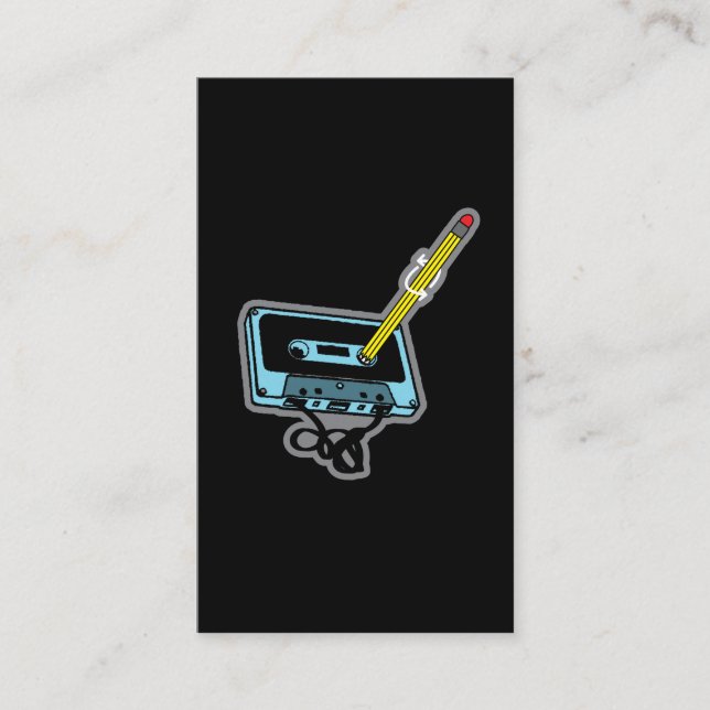 Musikbleistift, der herauf eine Kassette wickelt Visitenkarte (Vorderseite)
