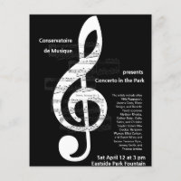 Musikchor Konzert Treble Clef Werbeplakat