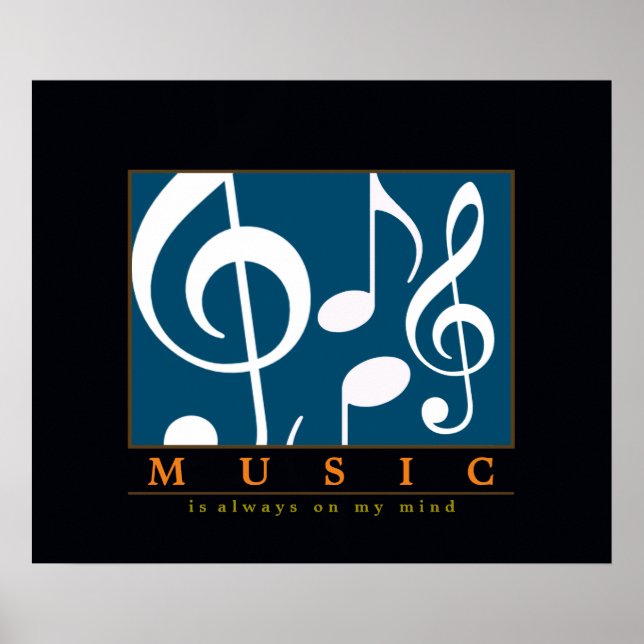 Musikdekoration, dreifarbige Note Poster (Vorne)