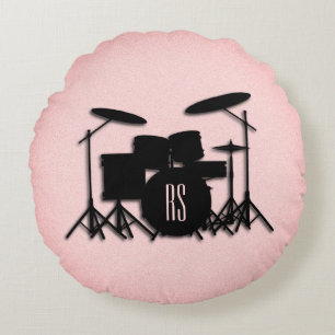 Musikdesign für Monogram-Trommel-Set  Rundes Kissen