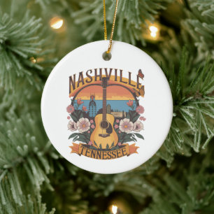 Musikdesign für Nashville Tennessee Keramik Ornament