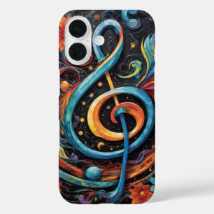 Musikdreifach-Taste in mehrfarbiger Abdeckung iPhone 16 Hülle
