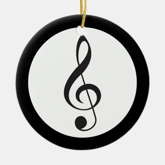 Musikdreifacher Clef-Andenken-Musiker-Geschenk Keramikornament (Vorne)