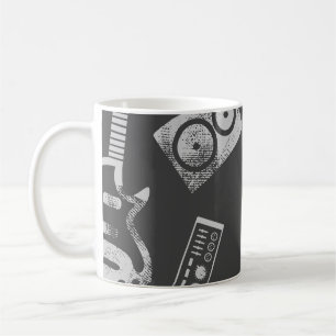 Musikelemente: nahtloser Hintergrund im Vintage-St Kaffeetasse