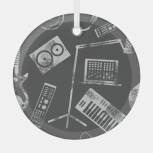 Musikelemente: nahtloser Hintergrund im Vintage-St Ornament Aus Glas