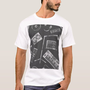 Musikelemente: nahtloser Hintergrund im Vintage-St T-Shirt