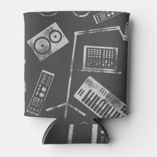 Musikelemente: nahtloser Vintage-Hintergrund. Dosenkühler