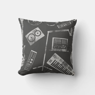 Musikelemente: nahtloser Vintage-Hintergrund. Kissen