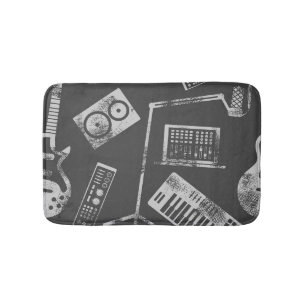 Musikelemente: Vintager nahtloser Hintergrund. Badematte