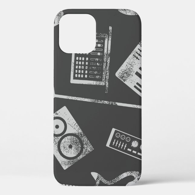 Musikelemente: Vintager nahtloser Hintergrund. Case-Mate iPhone Hülle (Rückseite)