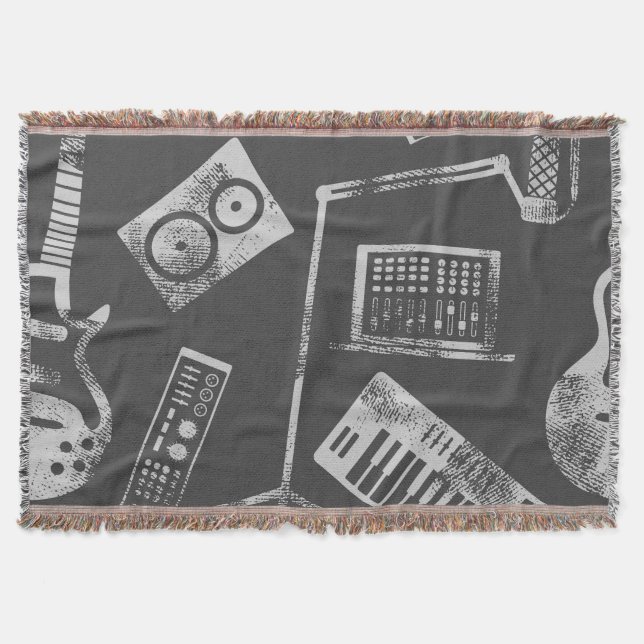 Musikelemente: Vintager nahtloser Hintergrund. Decke (Vorderseite)