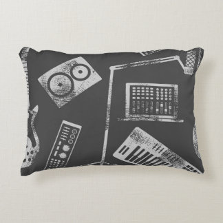 Musikelemente: Vintager nahtloser Hintergrund. Dekokissen