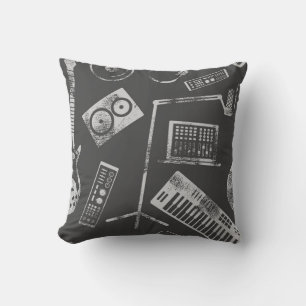 Musikelemente: Vintager nahtloser Hintergrund. Kissen