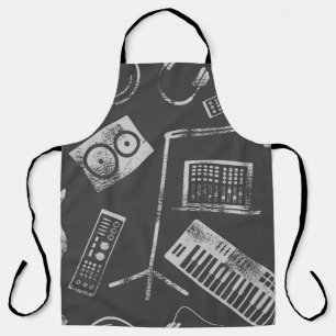 Musikelemente: Vintager nahtloser Hintergrund. Schürze