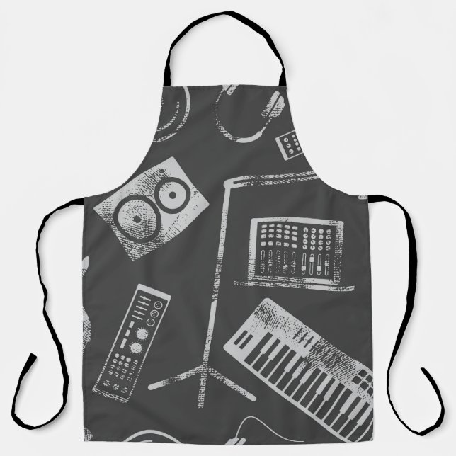 Musikelemente: Vintager nahtloser Hintergrund. Schürze (Vorderseite)