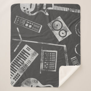 Musikelemente: Vintager nahtloser Hintergrund. Sherpadecke
