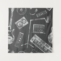 Musikelemente: Vintager nahtloser Hintergrund.