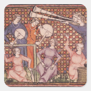 Musiker aus Ovide Moralize Quadratischer Aufkleber