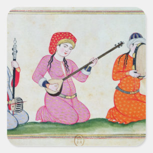 Musiker 'Costumes de la Cour und De-La Quadratischer Aufkleber