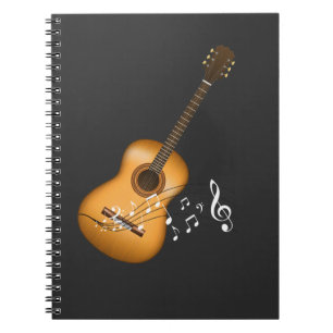 Musiker der akustischen Gitarre Notizblock