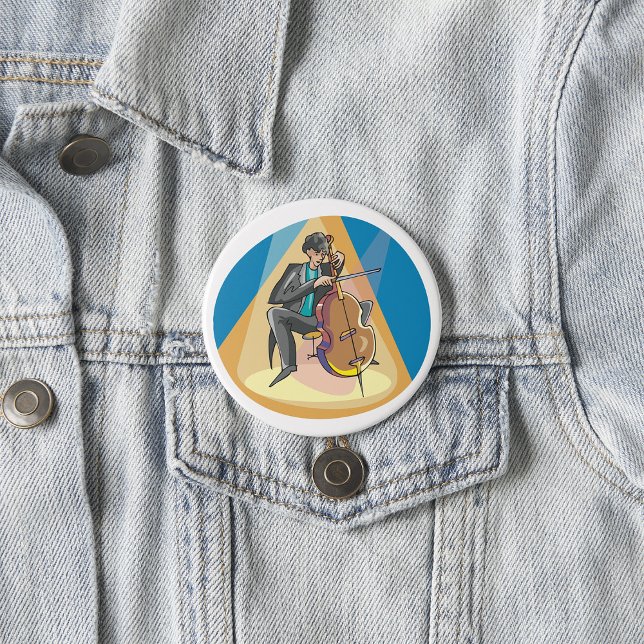 Musiker, der Chello spielt Button (Von Creator hochgeladen)