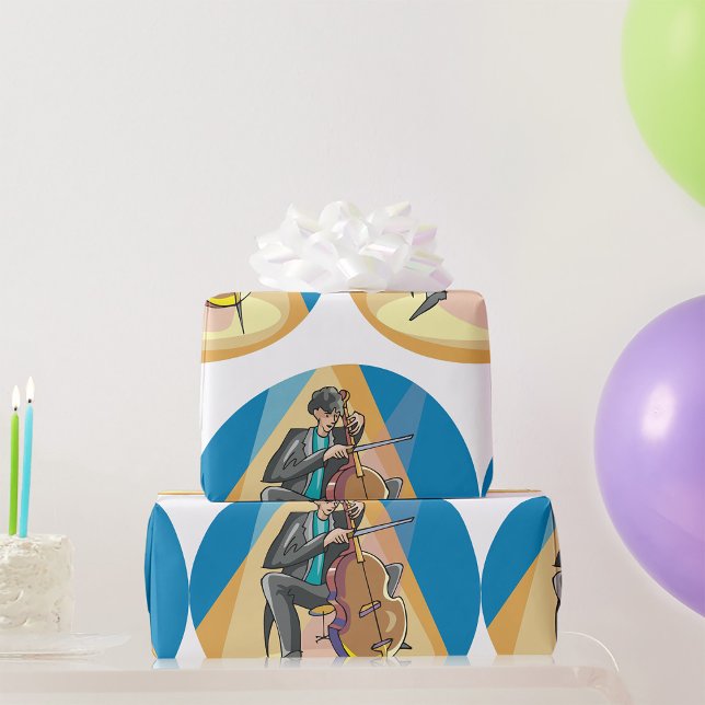 Musiker, der Chello spielt Geschenkpapier (Von Creator hochgeladen)