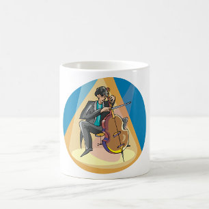 Musiker, der Chello spielt Kaffeetasse