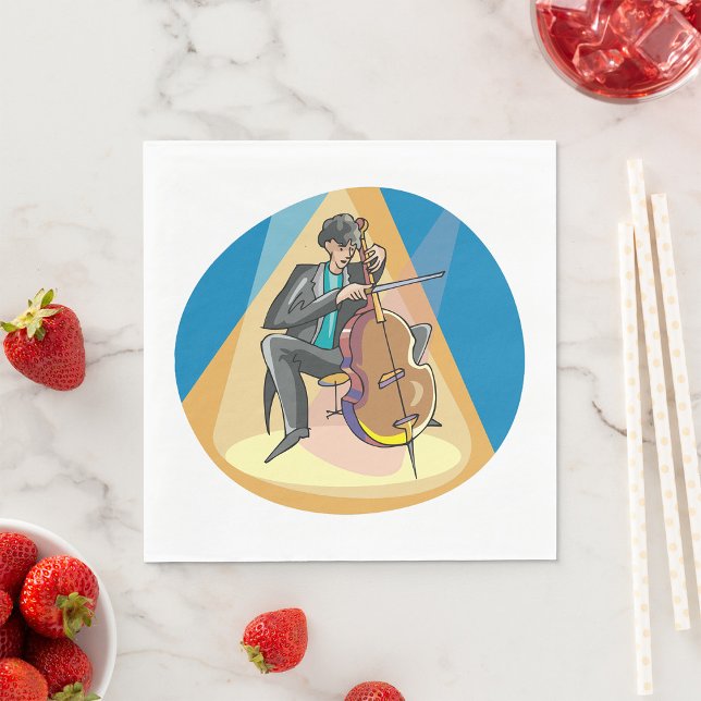 Musiker, der Chello spielt Serviette (Von Creator hochgeladen)